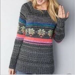 American Eagle Rainbow Fair Isle Snowflake Knit
Jegging Sweater Sz Small